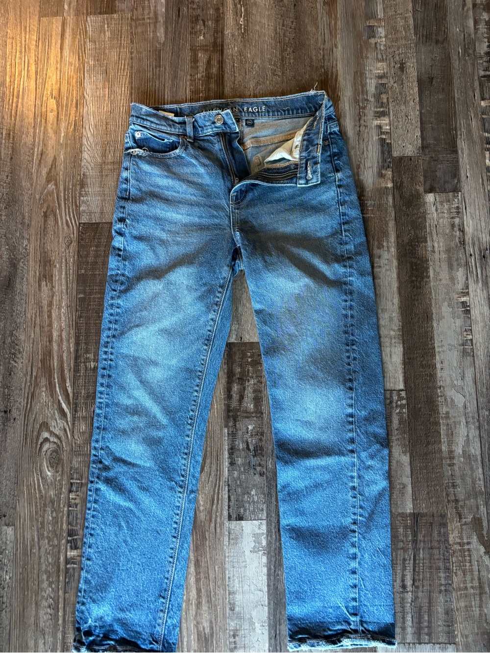 American Eagle Outfitters Womens Blue Straight Fit Jeans